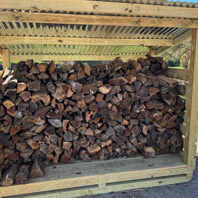 Close up of where the chopped wood get stored.